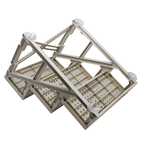 yofit Doggy Steps Non-Slip 3 Step Pet Stairs for Cats and Dogs, Foldable Plastic, Washable Carpet, 50 lbs (Dark) L431