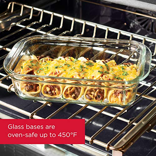 Rubbermaid Brilliance Glass Storage 8-Cup Food Container with Lid, 2-Piece Set R328