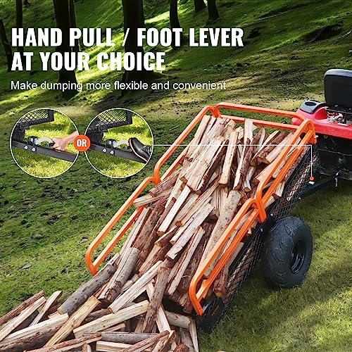 VEVOR Heavy Duty ATV Dump Cart 750 lbs Steel Utility Trailer with Removable Sides E373248