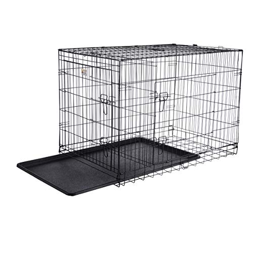 PETMAKER 42-Inch Dog Crate with Divider Panel for Large Dogs, Black M72747