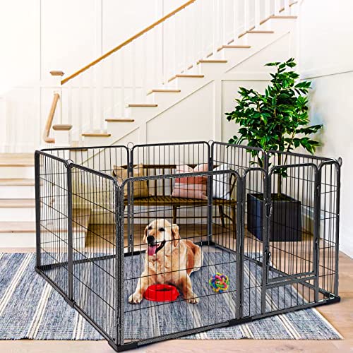 8 Panels Dog Playpen Dog Exercise Pen Heavy Duty Dog Fence Portable Puppy Cats Rabbits Playpen Indoor Outdoor (8 Panels, 39 Inch)