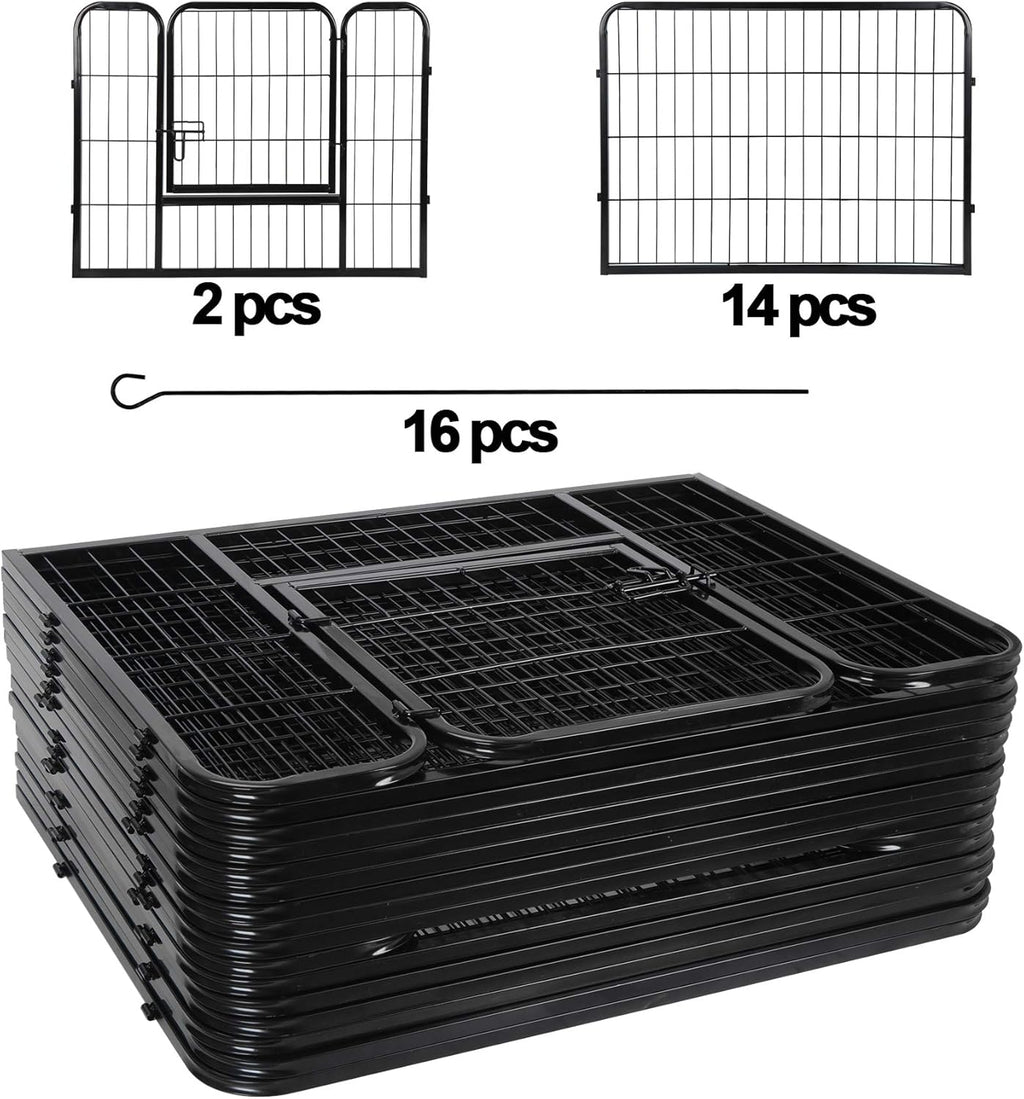 ZENSTYLE 24" Tall Foldable Metal Pet Playpen 16 Panels for Dog, Cat, Indoor & Outdoor T3101