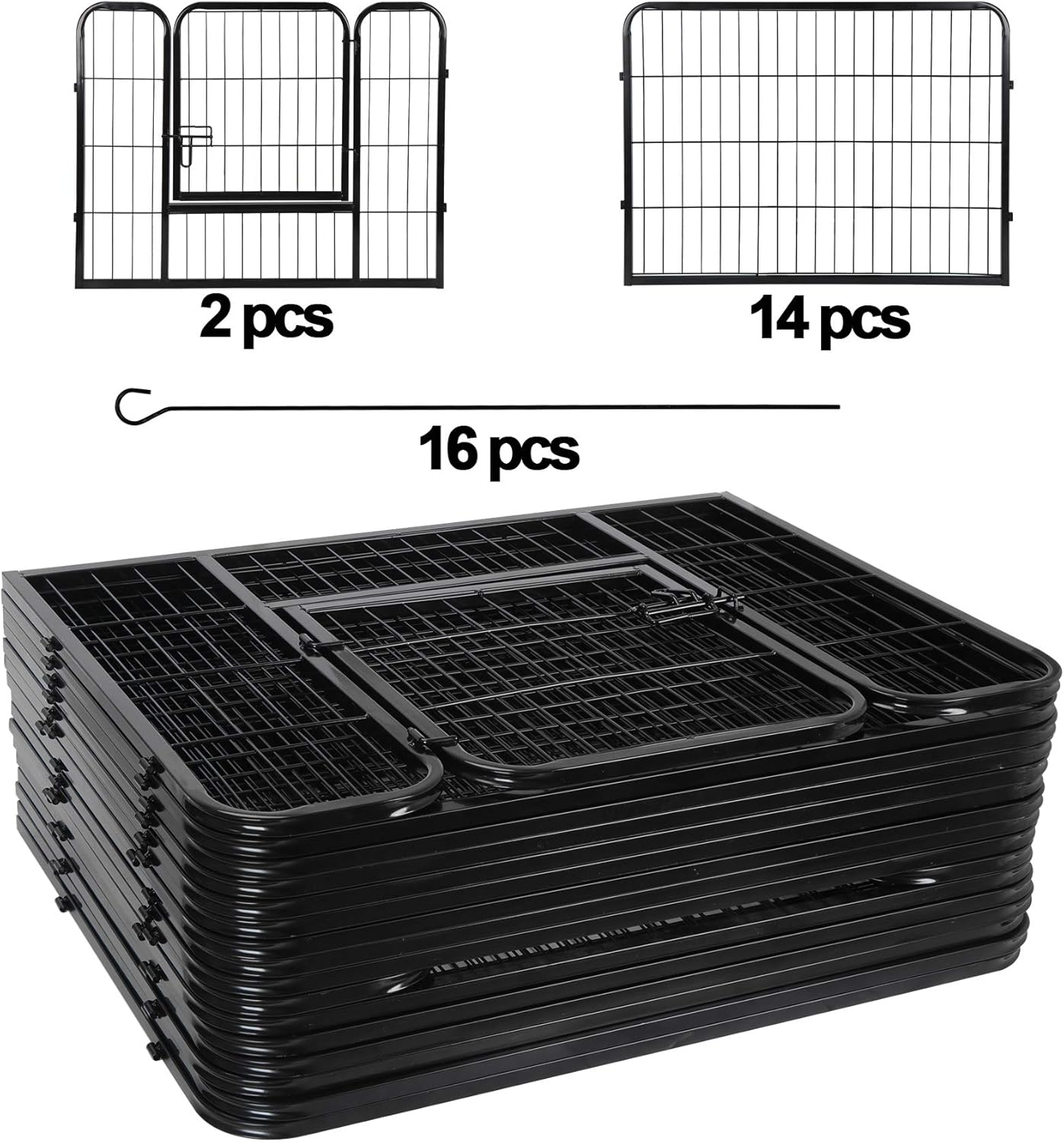 ZENSTYLE 24" Tall Foldable Metal Pet Playpen 16 Panels for Dog, Cat, Indoor & Outdoor T3101