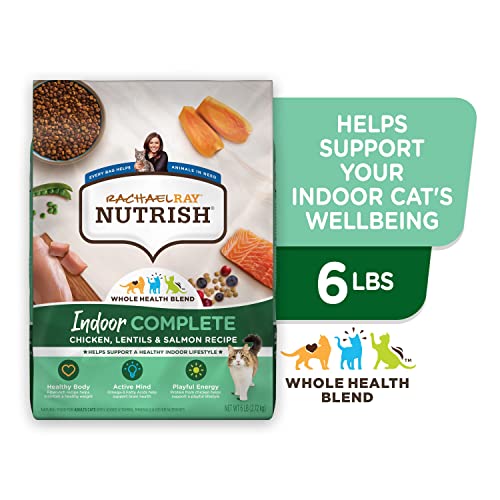 Rachael Ray Nutrish Indoor Complete Dry Cat Food, Chicken with Lentils & Salmon, 14 lb B502