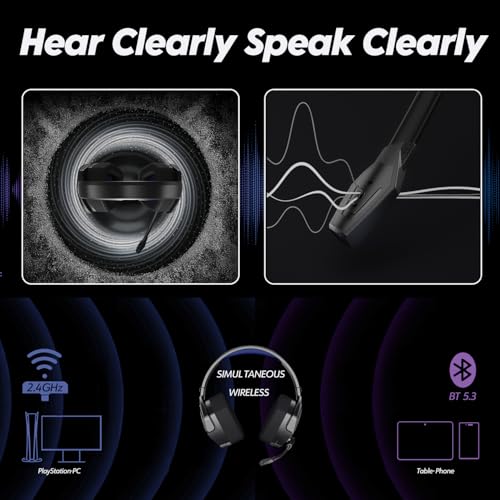 NUBWO G06 Dual Wireless Gaming Headset with Microphone for PS5, PS4, PC O599