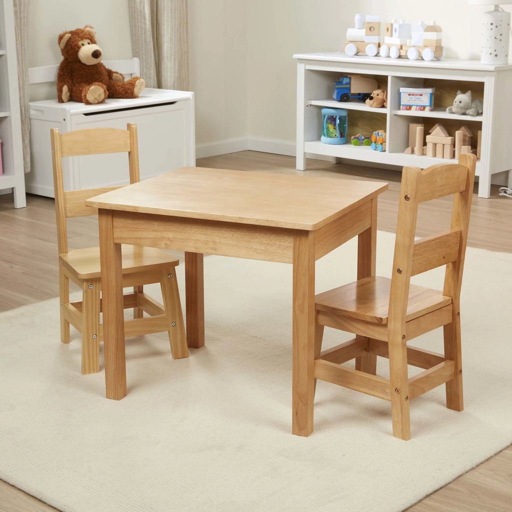 Melissa & Doug Solid Wood Table and 2 Chairs Set J690422