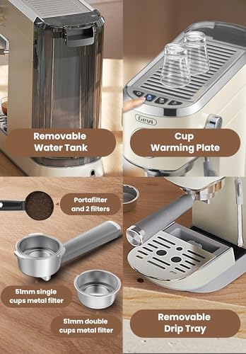 Gevi Espresso Machine 20 Bar with Auto Milk Frother, Stainless Steel D6478