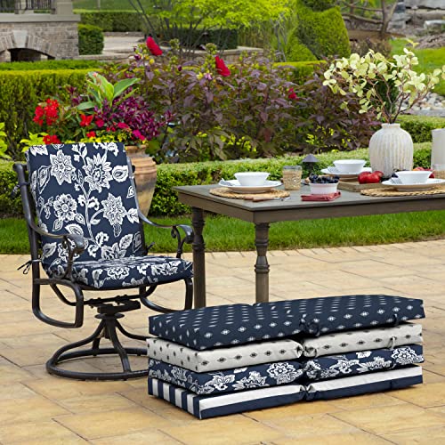 Arden Outdoor Dining Chair Cushion, 20 x 20, Rain-Proof, Peacock Blue Green Texture J4105
