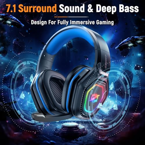 2.4GHz Wireless Gaming Headset for PC PS5 PS4 with Flip Microphone M29946