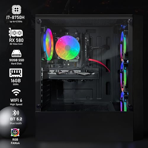 STGAubron Gaming PC Desktop, Intel Core i7, Radeon RX 580 8G, 16G RAM, 512G SSD G93438