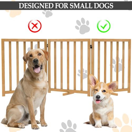 Foldable Dog Gate for Small Dogs, 3-Panel Freestanding Pet Safety Fence L174108