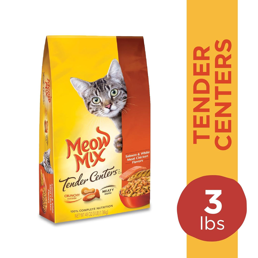 Meow Mix Tender Centers Dry Cat Food, Salmon & Chicken, 3 lb M187