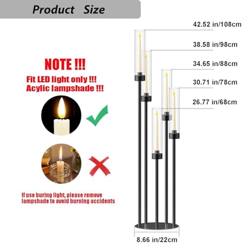 Black Candelabra Centerpieces for Wedding Table Decor 35in E5601