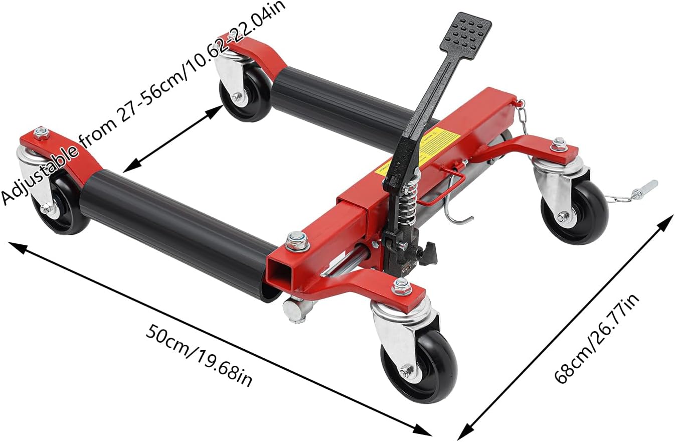 Wheel Dolly 1500LBS Heavy Duty Vehicle Positioning with Ratcheting Foot Pedal C673601