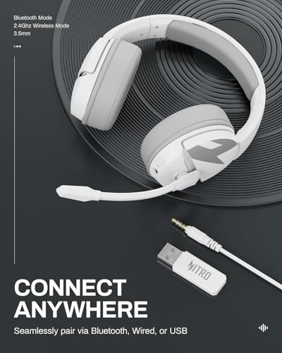 acer Wireless Gaming Headset for PS5, PC, Switch, Bluetooth 5.3, Noise Canceling Mic, Black X39806