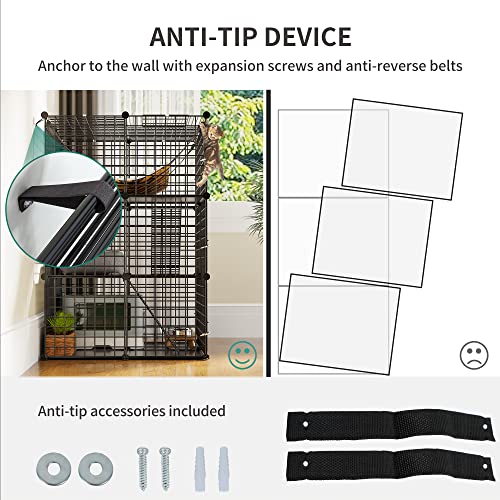 YITAHOME Outdoor Cat Enclosures Catio Large Cat Cage with Roof Hammock Platforms Y912