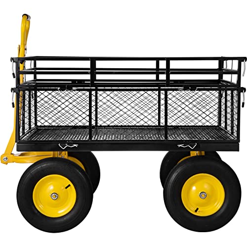 VEVOR 900 Lbs Heavy Duty Steel Garden Cart with 10" Tires and Removable Sides J262