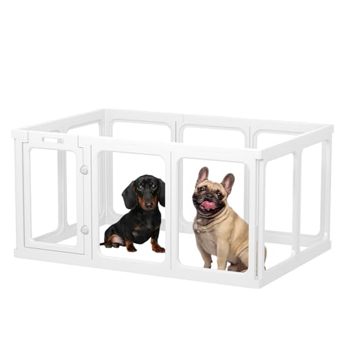 Clear Acrylic Dog Playpen 24" H Indoor Pet Fence for Puppy Small Dog Rabbit Cat R696