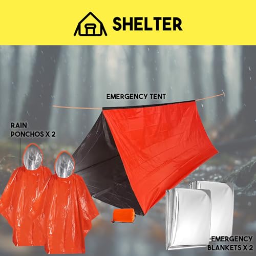 Denver 72 Hour Survival Backpack with Supplies - Bug Out Bag Emergency Kit for 2 Person J77963