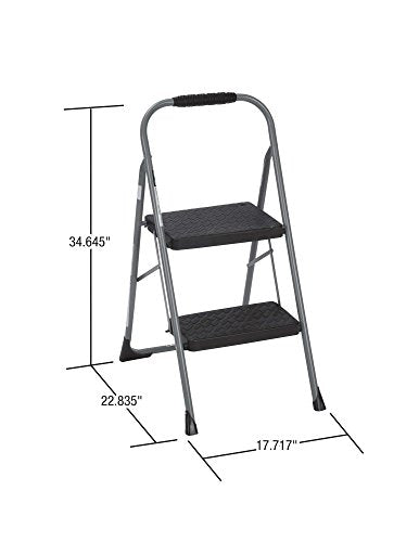 COSCO 2-Step Steel Step Stool, Gray Q61005