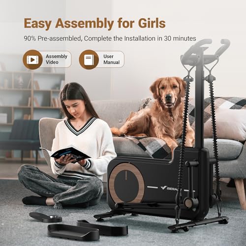 MERACH Elliptical Machine for Home, Compact Magnetic Trainer with App F637003