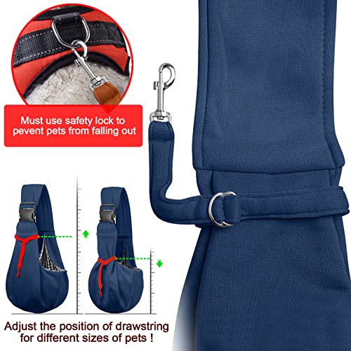 Tomkas Small Dog Sling Carrier - Adjustable Strap, Zip Pocket, Black K176