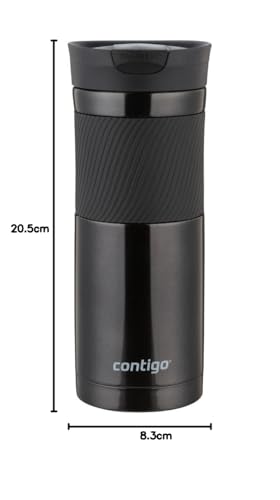 Contigo Byron Snapseal Travel Mug, Stainless Steel, 590ml, Black I34141