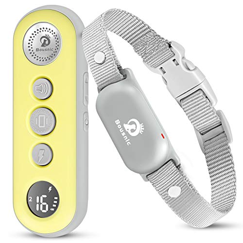 Bousnic Dog Training Collar with Remote - 1000ft Dog Shock Collar for 10-120lbs Small Medium Large Dog Waterproof Rechargeable e Collar with Beep/Vibrate/Safe Shock(1-16) Modes