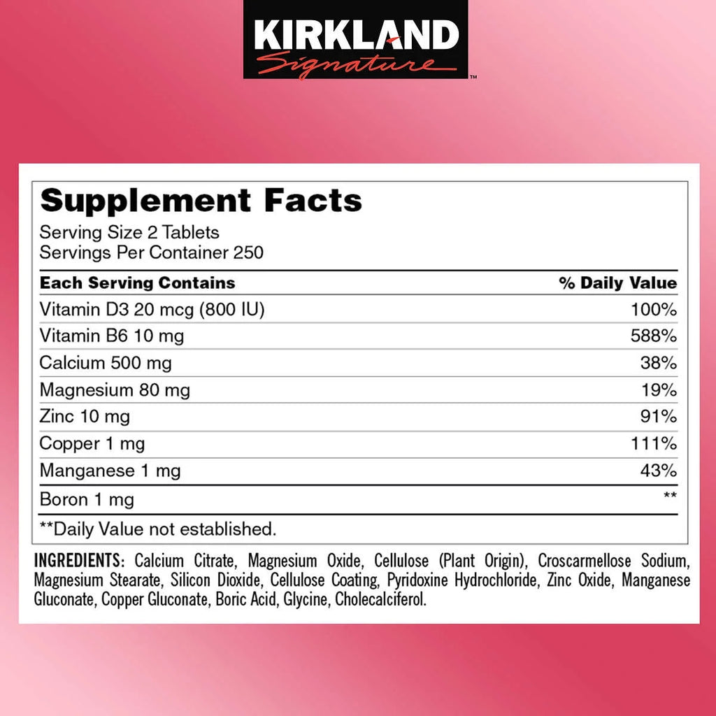 Kirkland Signature Calcium Citrate 500 mg, 500 Tablets T76444