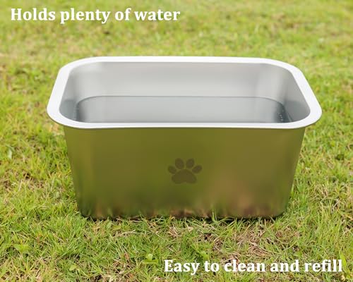 Stainless Steel Large Dog Water Bowl, Non Slip, 2.65 Gallons Z70616