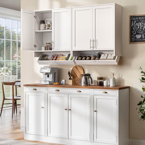 Wall Storage Cabinet with Two Shaker Doors and Shelf, Grey, 24"W, 2 Pcs N34755