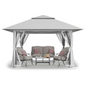 CROWN SHADES 13x13 Pop Up Gazebo with Wheeled STO-N-Go Cover Bag (Grey) N449398