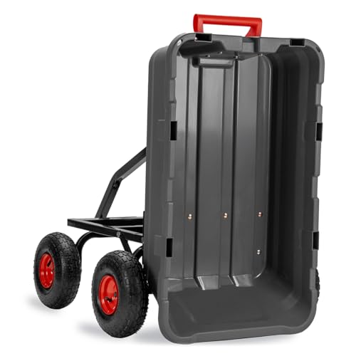 XtremepowerUS 2-in-1 Convertible Garden Cart Dump Wagon 800-Pound Utility Cart U17311