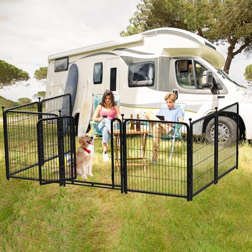 Tall Garden Fence 32in Dog Fence Outdoor for Yard, 12 Panels F8721