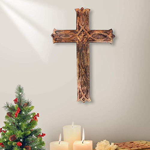 IBLAY Wooden Catholic Crucifix Cross Wall Hanging 18 x 12 Inches F785