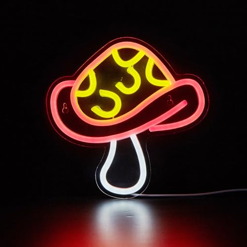 LED Neon Mushroom Sign USB Powered Night Light for Kids Room Decor F370