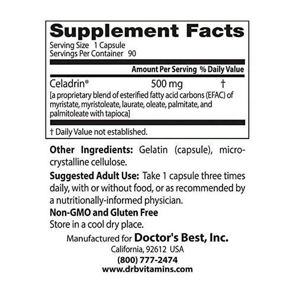 Doctor's Best Celadrin 500 mg Joint Support, 90 Caps Y432151