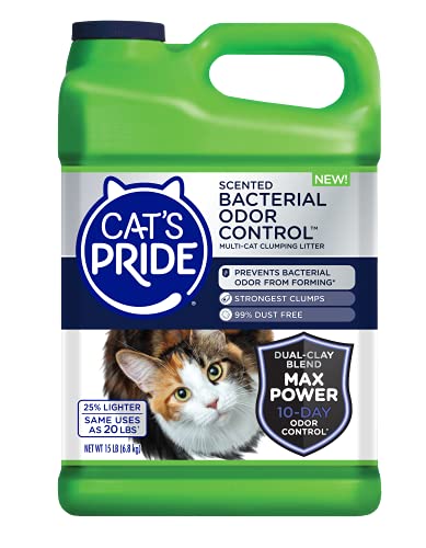 Cat's Pride Max Power Unscented Multi-Cat Clumping Litter, 15 lbs (Pack of 2) O83821