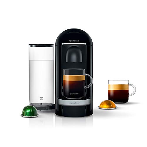 Nespresso Vertuo Plus Coffee and Espresso Maker by Breville, Ink Black with Aeroccino Milk Frother