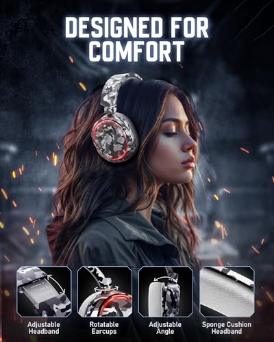Wireless Gaming Headset 7.1 Surround Sound Bluetooth for PC PS5 PS4 Mac Switch G754169