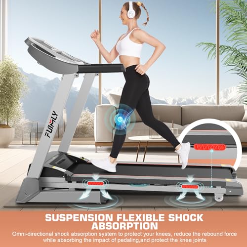 FUNMILY Foldable Treadmill with Auto Incline, 300 lbs Capacity J913908