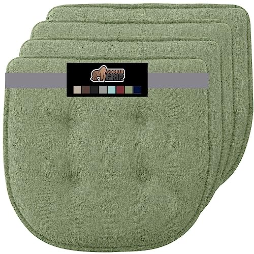 GORILLA GRIP Slip Resistant Chair Cushions, Memory Foam, Set of 2, Beige W525
