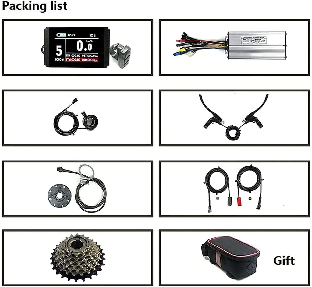 Ebike Conversion Kit 26" Rear Wheel 48V 500W Hub Motor for Mountain Bike V99649