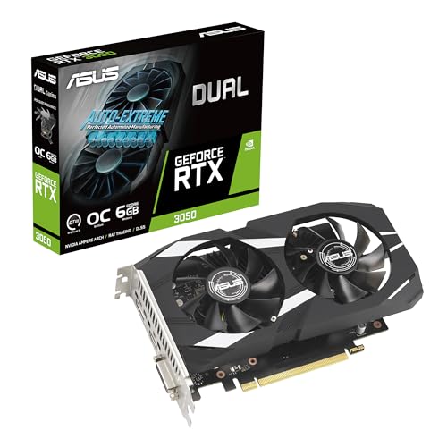 ASUS Dual NVIDIA GeForce RTX 3050 6GB OC Edition Gaming Graphics Card B93321
