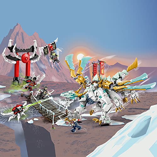 LEGO NINJAGO Zane’s Ice Dragon Creature 71786, 2in1 Building Toy with 5 Minifigures R26456