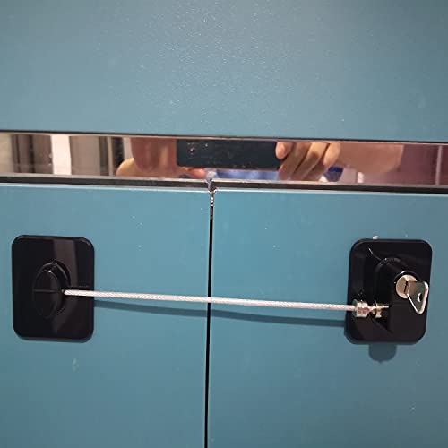 YEYA Refrigerator Lock, Baby Proof Cabinet Locks with Keys, 4 Pack I3658