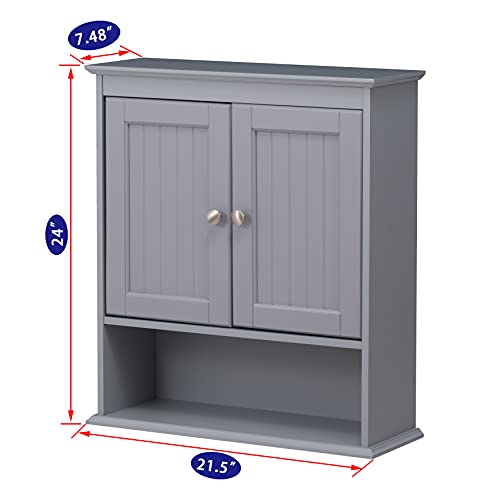 Spirich Bathroom Wall Cabinet with Doors, White A10165