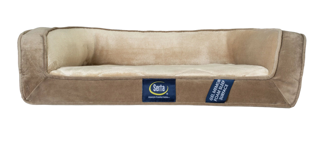 Serta Gel Memory Foam Ortho Dog Bed, Small Brown I2886