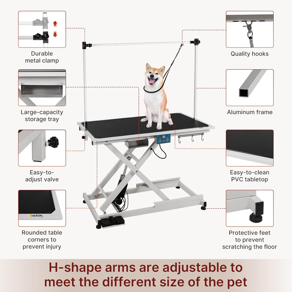 Hydraulic Electric Pet Grooming Table with Adjustable Arms and Nooses S52743