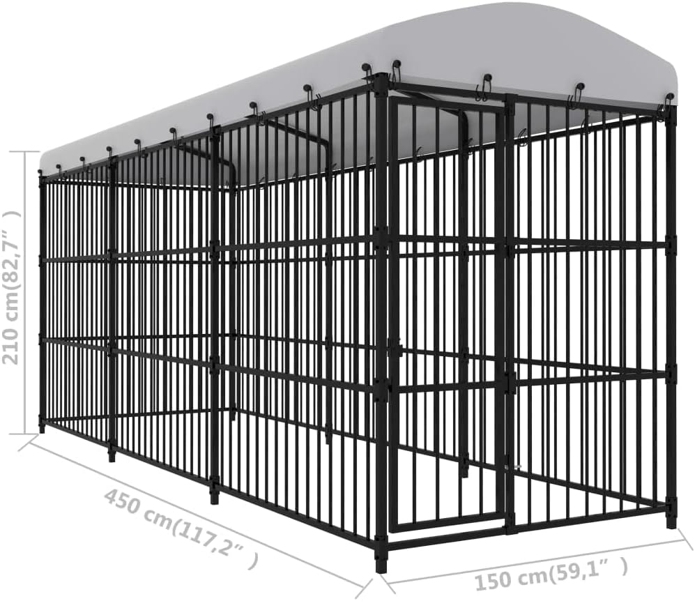 Outdoor Dog Kennel with Roof U5452